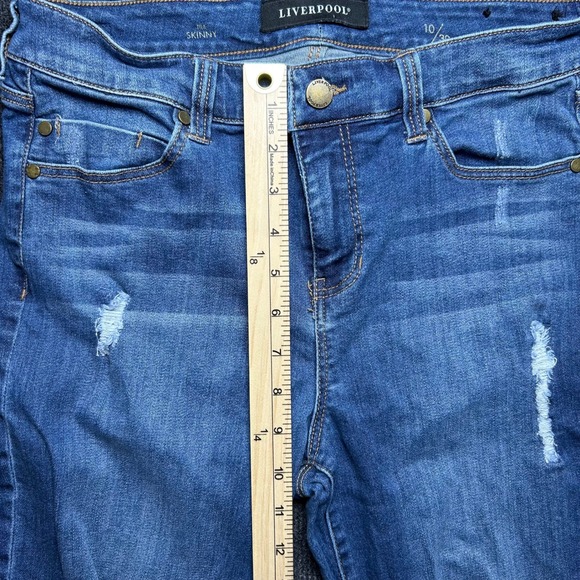 Liverpool The Skinny Distressed Jeans Blue Smithtown Dest Womens Size 10/30 - Picture 3 of 8